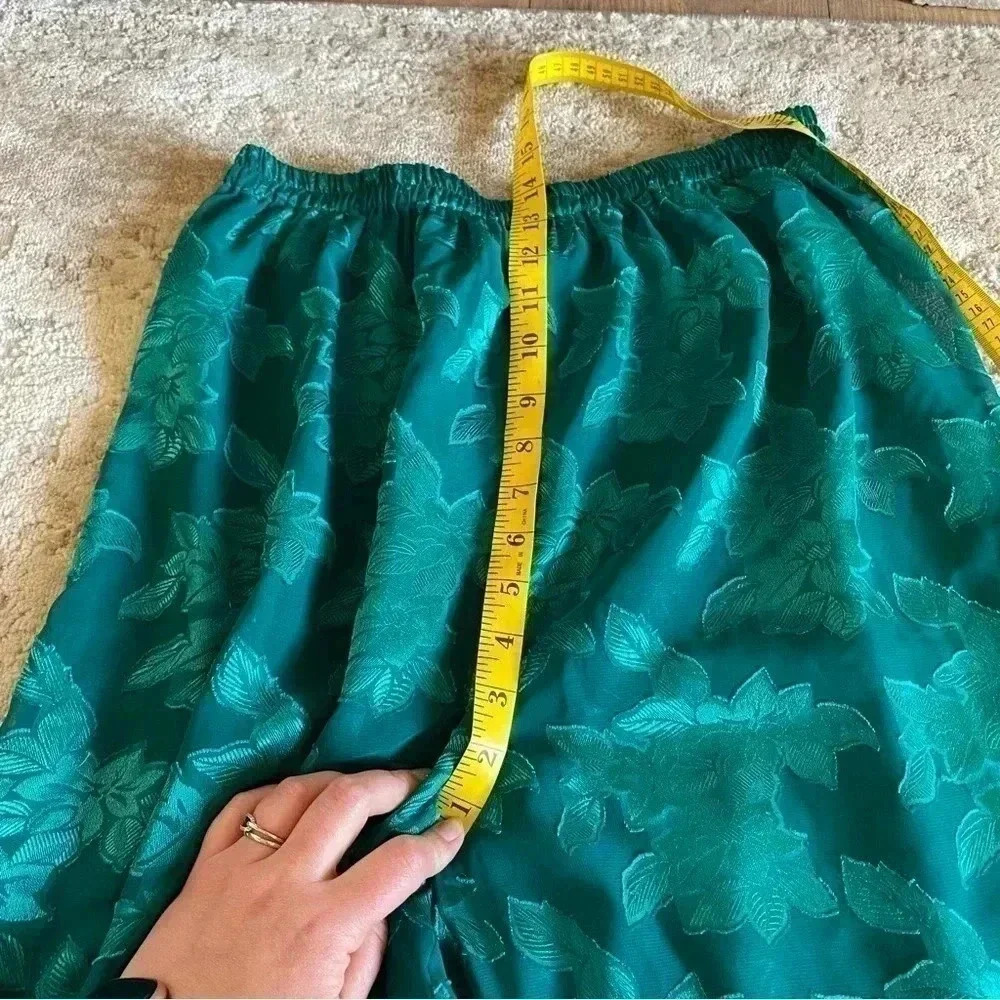 Victoria's Secret Vintage 80s Sheer Green Applique Pajama Bottoms Lounge Pants - Picture 5 of 12